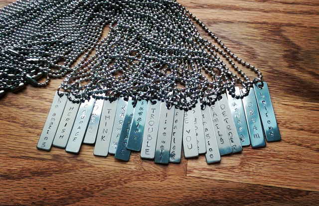 Hand Stamped Inspirational Steel Pendant Necklaces